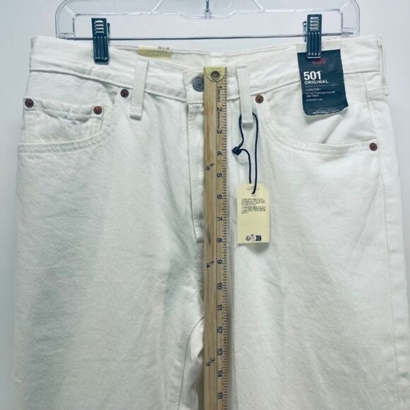 Levi’s 501 Jeans Size 30x32 Women’s High Rise Straight Leng White New - Picture 5 of 15